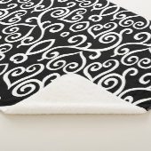 Schwarz-Weiß-Herz-Muster Sherpadecke (3/4)