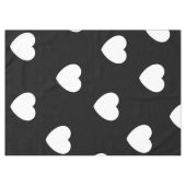 Schwarz-Weiß-Herz-Muster Tischdecke (Vorderseite (Horizontal))