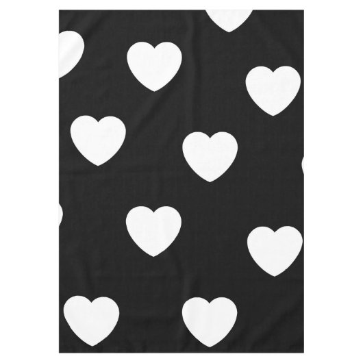Schwarz-Weiß-Herz-Muster Tischdecke (Vorderseite)