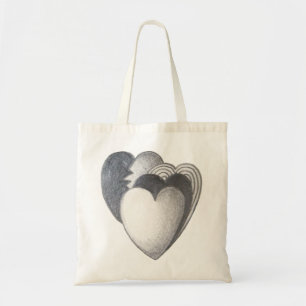 Schwarz-Weiß-Herz-Originalgrafik Tragetasche