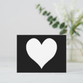 Schwarz-Weiß-Herz Postkarte (Stehend Vorderseite)