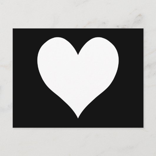 Schwarz-Weiß-Herz Postkarte (Vorderseite)