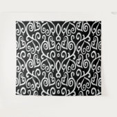 Schwarz-Weiß-Herz-Print Wandteppich (Vorderseite (Horizontal))