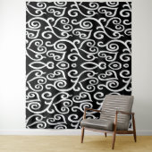Schwarz-Weiß-Herz-Print Wandteppich (Beispiel)