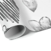 Schwarz-Weiß-Herz-Verpackung Geschenkpapier (Rolleneckpunkt)