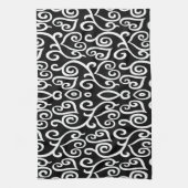 Schwarz-Weiß-Herzen Geschirrtuch (Vertikal)