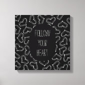 Schwarz-Weiß-Herzen Leinwanddruck (Vorderseite)