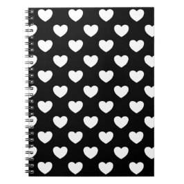 Schwarz-Weiß-Herzen Notizblock