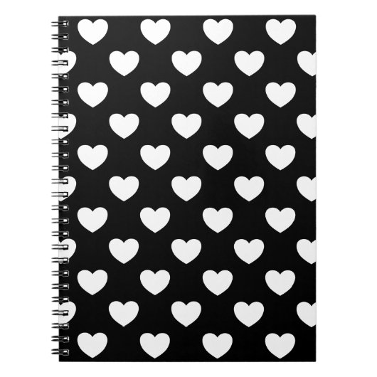 Schwarz-Weiß-Herzen Notizblock (Vorderseite)