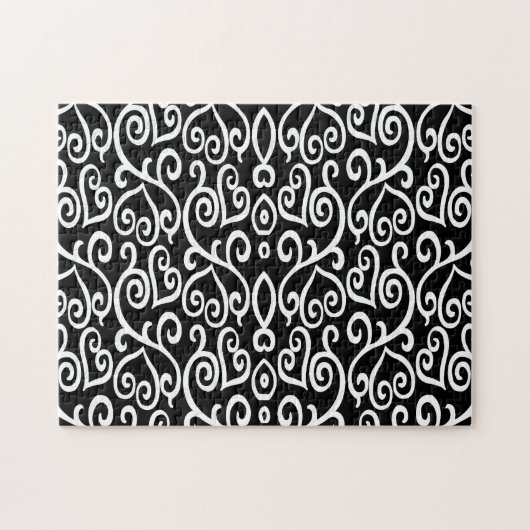 Schwarz-Weiß-Herzen Puzzle (Horizontal)