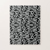 Schwarz-Weiß-Herzen Puzzle (Vertikal)