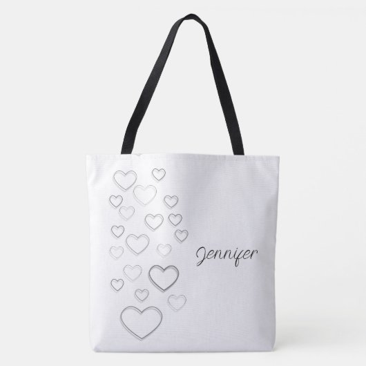 Schwarz-Weiß-Herzen Tasche (Vorderseite)