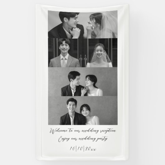 Schwarz & Weiß Herzlich willkommen auf unserer Hoc Banner (Vertikal)