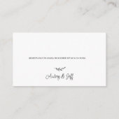 Schwarz-weiß Herzlich willkommen in der Nacht vor  Begleitkarte (Rückseite)