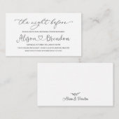 Schwarz-weiß Herzlich willkommen in der Nacht vor  Begleitkarte (Vorne/Hinten)