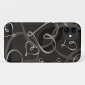 Schwarz-Weiß-Herzmuster Case-Mate iPhone Hülle (Rückseite (Horizontal))