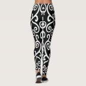 Schwarz-Weiß-Herzmuster Leggings (Rückseite)