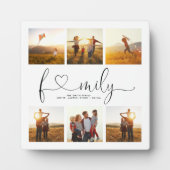 Schwarz-Weiß-Herzschrift 6 Foto Familienkollektion Fotoplatte (Vorderseite)