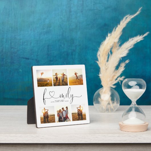 Schwarz-Weiß-Herzschrift 6 Foto Familienkollektion Fotoplatte (InSitu)