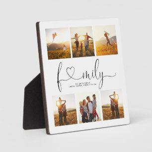 Schwarz-Weiß-Herzschrift 6 Foto Familienkollektion Fotoplatte