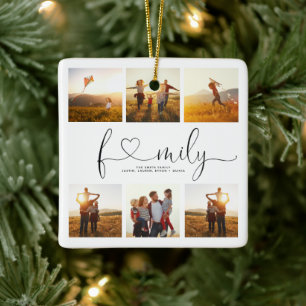 Schwarz-Weiß-Herzschrift 6 Foto Familienkollektion Keramikornament