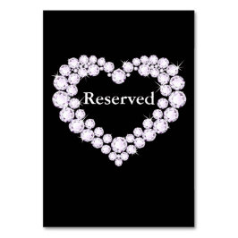 Schwarz-Weiß-Herztisch für Hochzeiten reserviert Tischnummer
