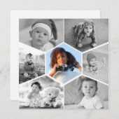 Schwarz-Weiß-Hexagon-FotoCollage Ankündigung (Vorne/Hinten)