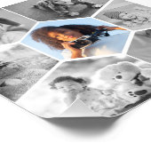 Schwarz-Weiß-Hexagon-FotoCollage Fotodruck (Ecke)