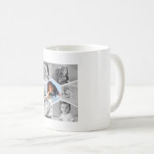 Schwarz-Weiß-Hexagon-FotoCollage Kaffeetasse (VorderseiteRechts)