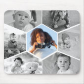 Schwarz-Weiß-Hexagon-FotoCollage Mousepad (Vorne)