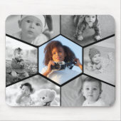 Schwarz-Weiß-Hexagon-FotoCollage Mousepad (Vorne)