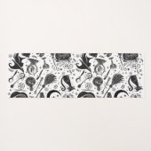 Schwarz-Weiß-Hexenleder, weißes Halloween Yogamatte (Rückseite (Horizontal))