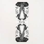 Schwarz-Weiß-Hexenleder, weißes Halloween Yogamatte (Vorderseite)