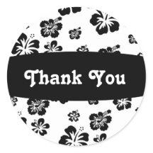 Schwarz-Weiß-Hibiskus-Blume Blumenaufkleber für Pa