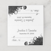 Schwarz-Weiß-Hibiskus-Blütentabelle Platzkarte (Außenseite Aufgefaltet)