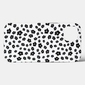 Schwarz-Weiß-Hibiskus Case-Mate iPhone Hülle (Rückseite (Horizontal))