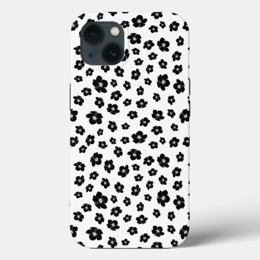 Schwarz-Weiß-Hibiskus Case-Mate iPhone Hülle (Rückseite)