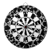 Schwarz-Weiß-Hibiskus Dartscheibe (vorne)