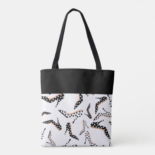 Schwarz-Weiß-High Heels Tasche (Rückseite)