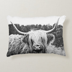 Schwarz-Weiß-Highland-Longhorn-Kuh Dekokissen