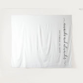 Schwarz-Weiß-Hintergrund. Hochzeitshintergrund Wandteppich (Vorderseite (Horizontal))