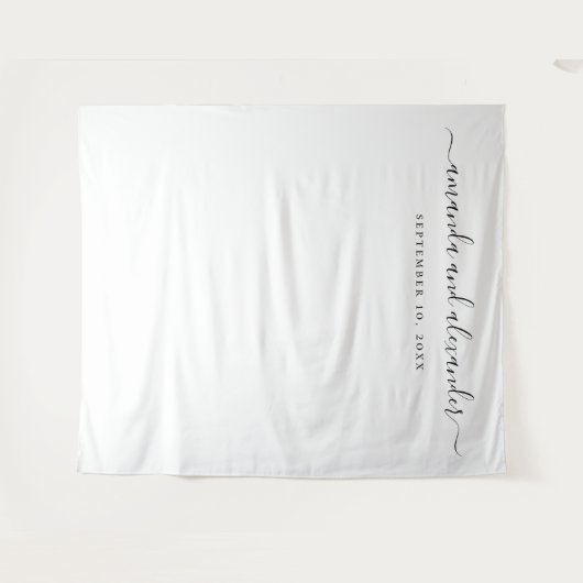 Schwarz-Weiß-Hintergrund. Hochzeitshintergrund Wandteppich (Vorderseite (Horizontal))