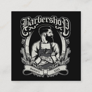 Schwarz-Weiß-Hipster-Platz personalisieren Quadratische Visitenkarte