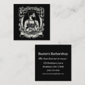 Schwarz-Weiß-Hipster-Platz personalisieren Quadratische Visitenkarte (Vorne/Hinten)