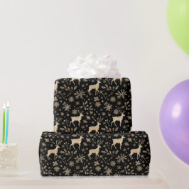Schwarz-Weiß-Hirsch-Geschenkpapier | Elegantes Wei Geschenkpapier