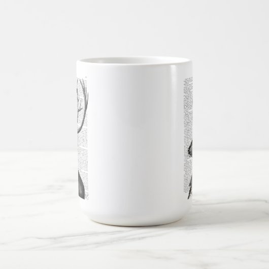 Schwarz-Weiß-Hirsch-Portrait Kaffeetasse (Mittel)