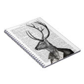 Schwarz-Weiß-Hirsch-Portrait Notizblock (Rechte Seite)