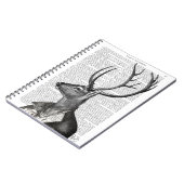 Schwarz-Weiß-Hirsch-Portrait Notizblock (Linke Seite)