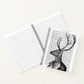 Schwarz-Weiß-Hirsch-Portrait Notizblock (Innenseite)
