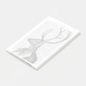 Schwarz-Weiß-Hirsch-Portrait Post-it Klebezettel (angewinkelt)